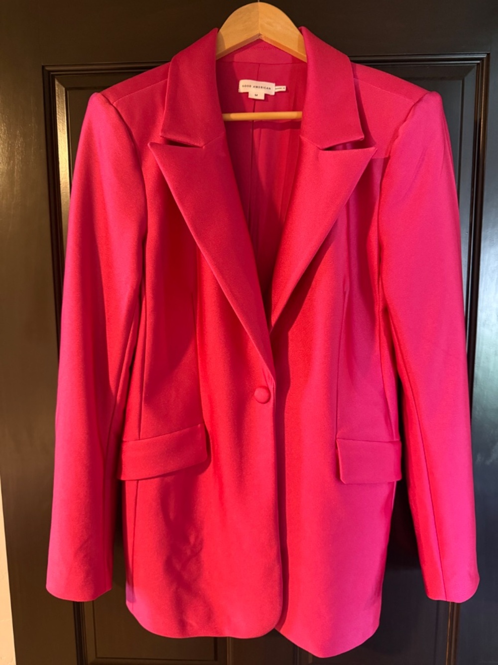 Good American Hot Pink Compression Shine Sculpted Blazer - Picture 2 of 8